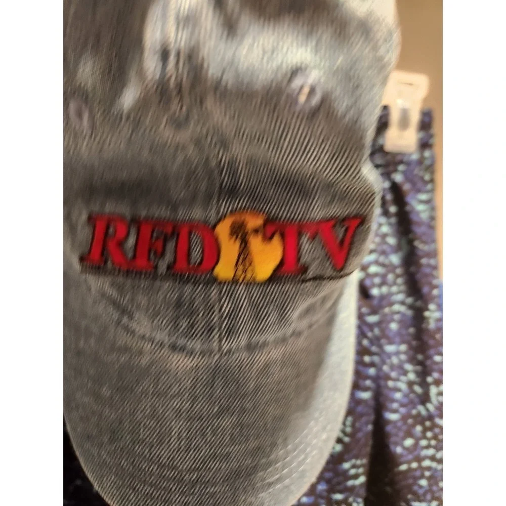 RFD TV Men's Blue Denim Trucker Baseball‎ Cap with Adjustable Strap Back